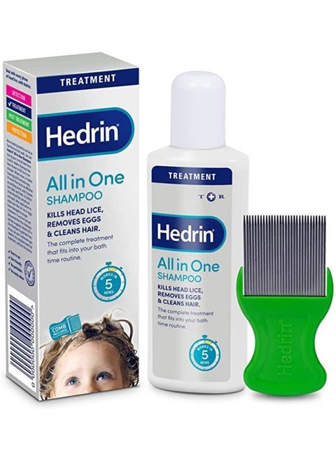 Hedrin All in one Shampoo Kills Head Lice and Eggs in 15 minutes