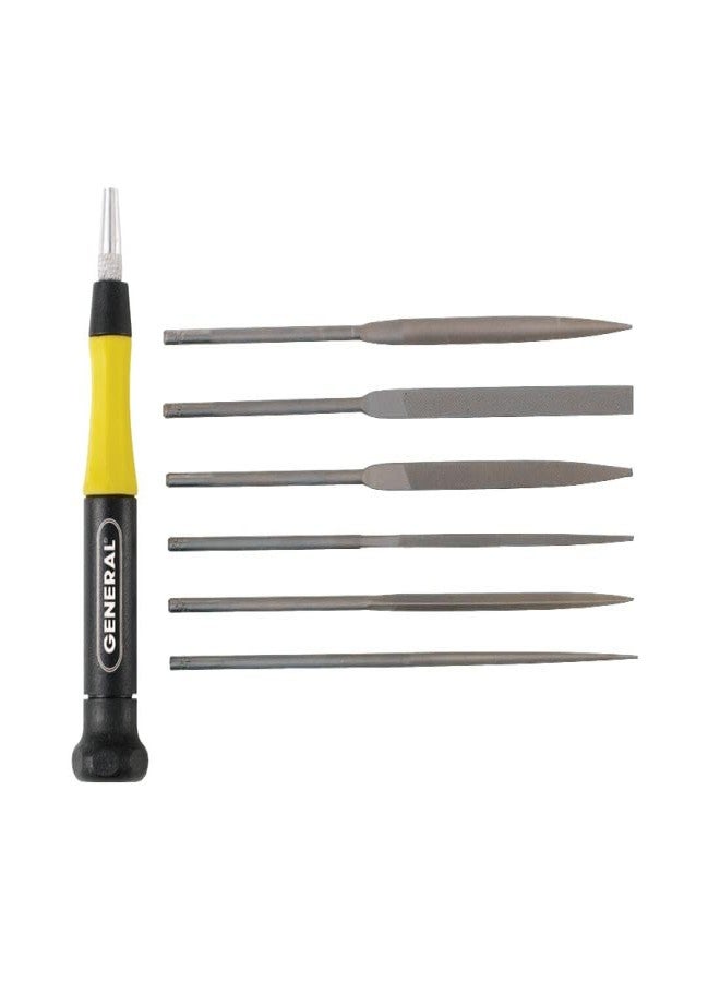 جينيرال تولز مجموعة ملفات إبرة جنرال تولز 707476 من 6 قطع بنمط سويسري من الفولاذ الكرومي - Image 4