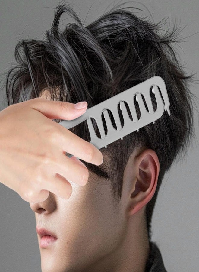 KNVBIN Texture Comb, Hair Comb For Men, Styling Comb Curly Hair Brush 10.5x22.5 cm ABS Volumizing Detangling Travel Blow-Dry Tool - Image 3