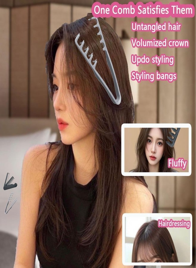 KNVBIN Texture Comb, Hair Comb For Men, Styling Comb Curly Hair Brush 10.5x22.5 cm ABS Volumizing Detangling Travel Blow-Dry Tool - Image 4