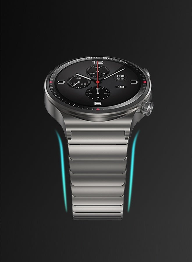 إس كولور سوار بديل من الفولاذ المقاوم للصدأ مقاس 22 مم بدون فجوة متوافق مع Huawei GT6 46mm / GT6 Pro / GT 5 46mm / GT4 / GT3 / GT2 PRO – سوار لساعة هواوي – اللون الرمادي - Image 3