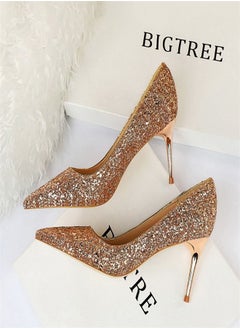BIGTREE Fashion Shiny Sequins Slim High Heels 7CM 