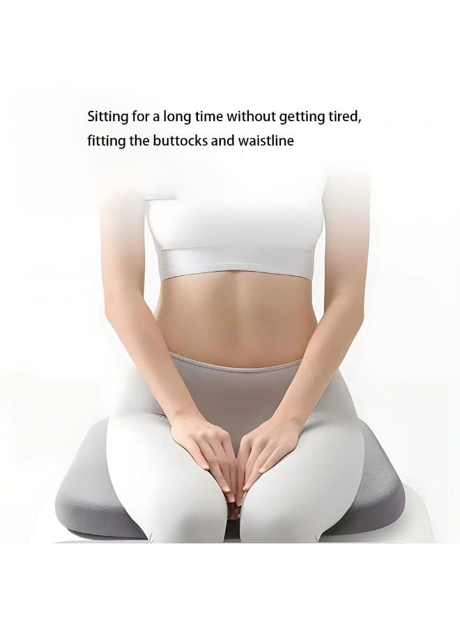 كيلا وسادة بتلة لتصحيح وضعية الجلوس، وحماية الخصر، والجلوس في المكتب دون تعب، وتصحيح وضعية الطلاب، وحماية العمود الفقري، وحماية الورك، وسادة كرسي رمادية - Image 3