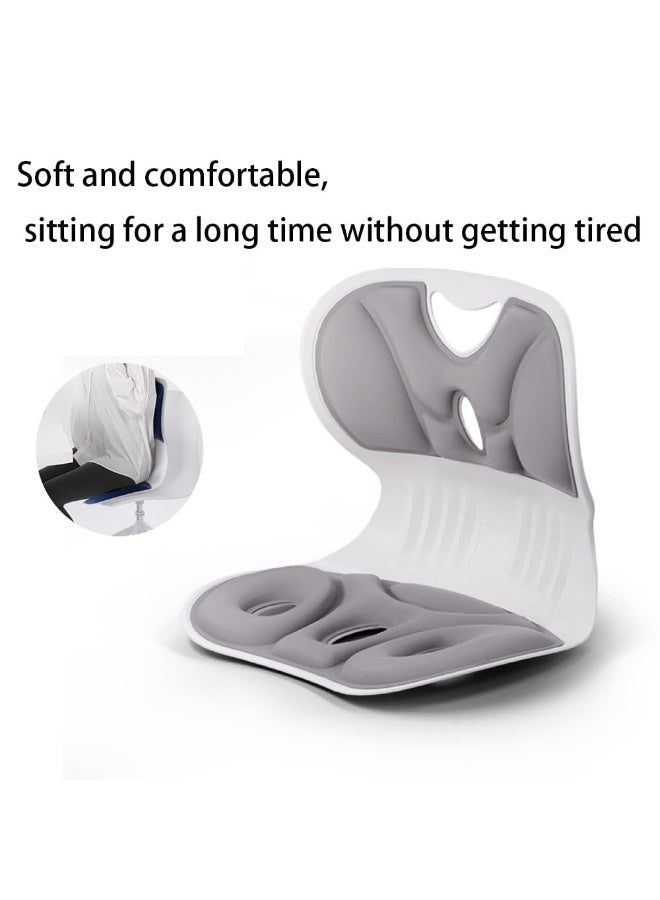 كيلا وسادة بتلة لتصحيح وضعية الجلوس، وحماية الخصر، والجلوس في المكتب دون تعب، وتصحيح وضعية الطلاب، وحماية العمود الفقري، وحماية الورك، وسادة كرسي رمادية - Image 2