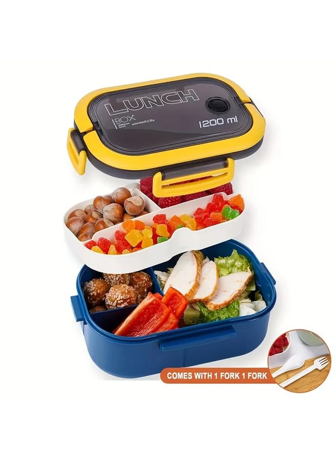 Sky Microwaveable Bento Box Leak Proof Lunch Container With Handle And Utensil Set - Image 1
