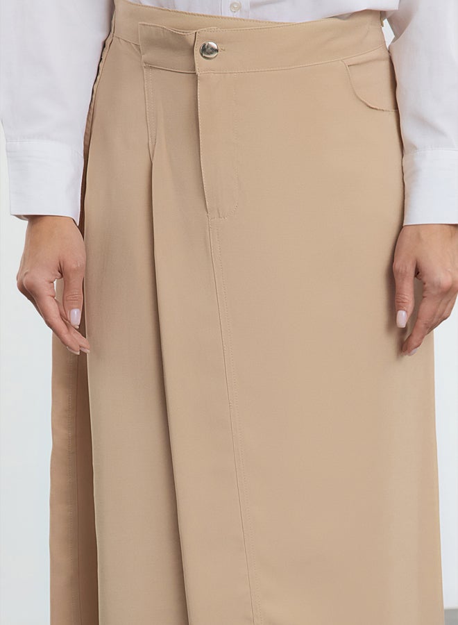 trendyol Beige Flap Pocket Detailed Woven Skirt - Image 3