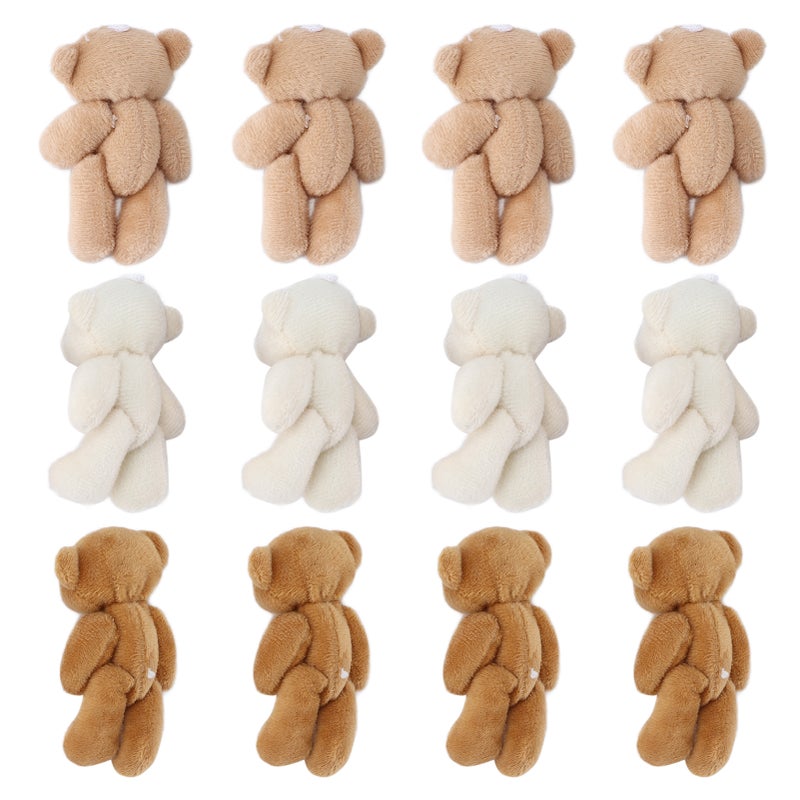 Mini Stuffed Bears: 5-Pack Soft Plush Toy With Key Ring - Eco-Friendly PP Cotton Filling Romantic Gift for Wedding Decor, Birthday Party, Girl Gift & Carnival Supplies - Image 4