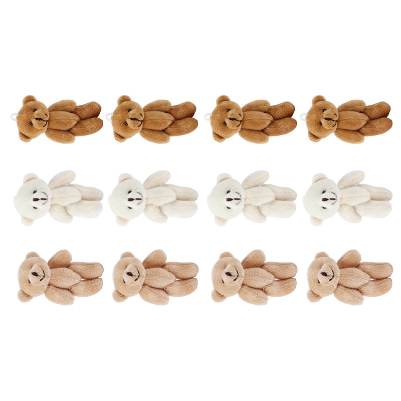Mini Stuffed Bears: 5-Pack Soft Plush Toy With Key Ring - Eco-Friendly PP Cotton Filling Romantic Gift for Wedding Decor, Birthday Party, Girl Gift & Carnival Supplies - Image 3