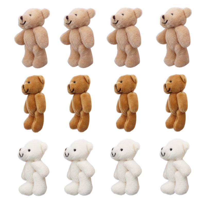 Mini Stuffed Bears: 5-Pack Soft Plush Toy With Key Ring - Eco-Friendly PP Cotton Filling Romantic Gift for Wedding Decor, Birthday Party, Girl Gift & Carnival Supplies - Image 5