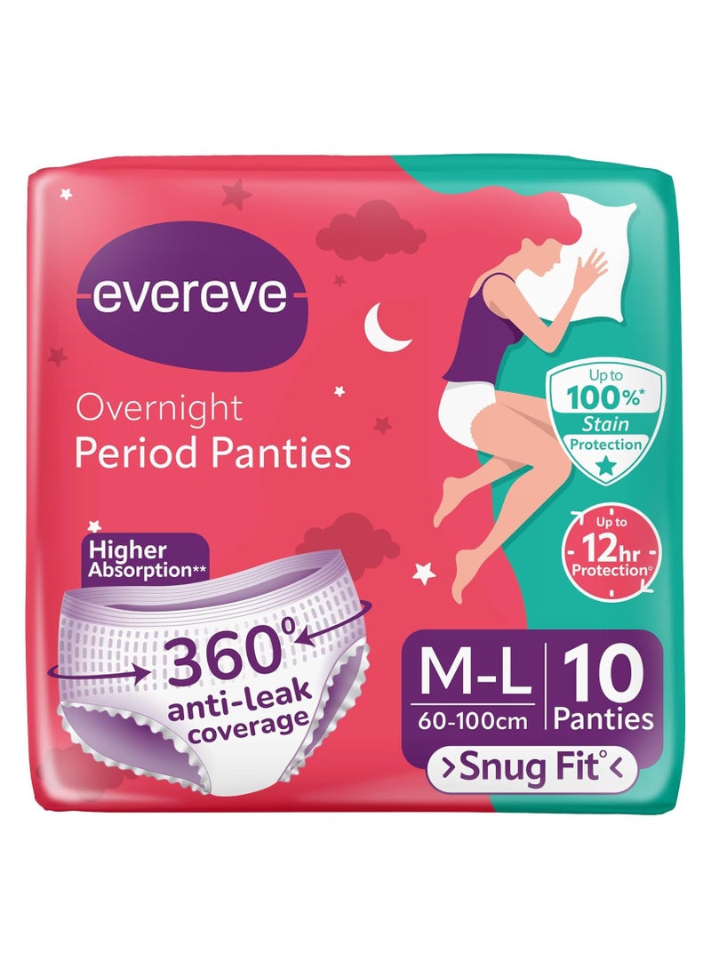 Evereve Ultra Absorbent Disposable Period Panties, M-L, 10 Pack for Women and Girls - Image 1