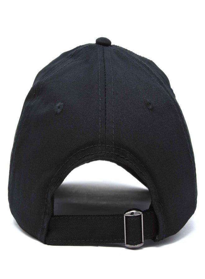 DALIX NASA White Worm Hat Soft Baseball Cap Embroidered in Black - Image 3