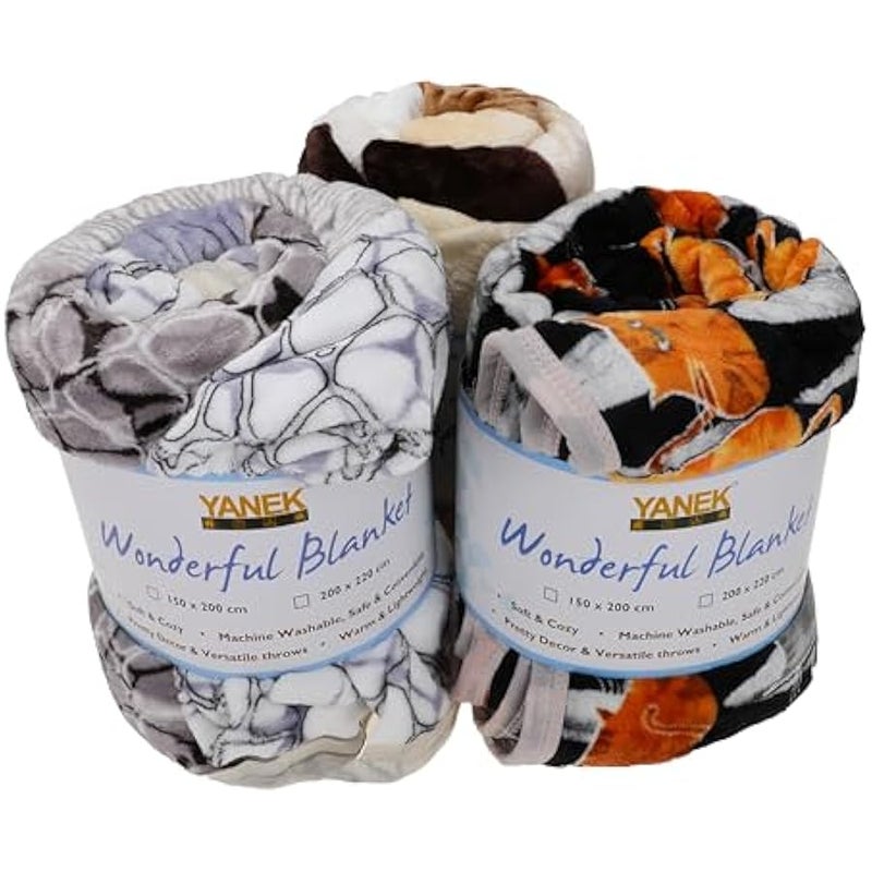 Loquat Yanek Fleece Blanket - Ultra Soft Microfiber Luxury Blanket for Couch, Sofa, Bed, Chair, and Travel (150 x 200, Printed-MixColor) - Image 1