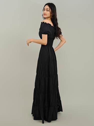 Zhitunemi Renaissance Costume Women Dress: Medieval Costumes for Women Renaissance Dresses - Peasant Cottagecore Theme Party Black M - Image 3