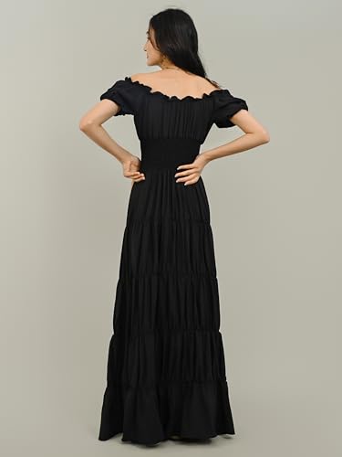 Zhitunemi Renaissance Costume Women Dress: Medieval Costumes for Women Renaissance Dresses - Peasant Cottagecore Theme Party Black M - Image 4