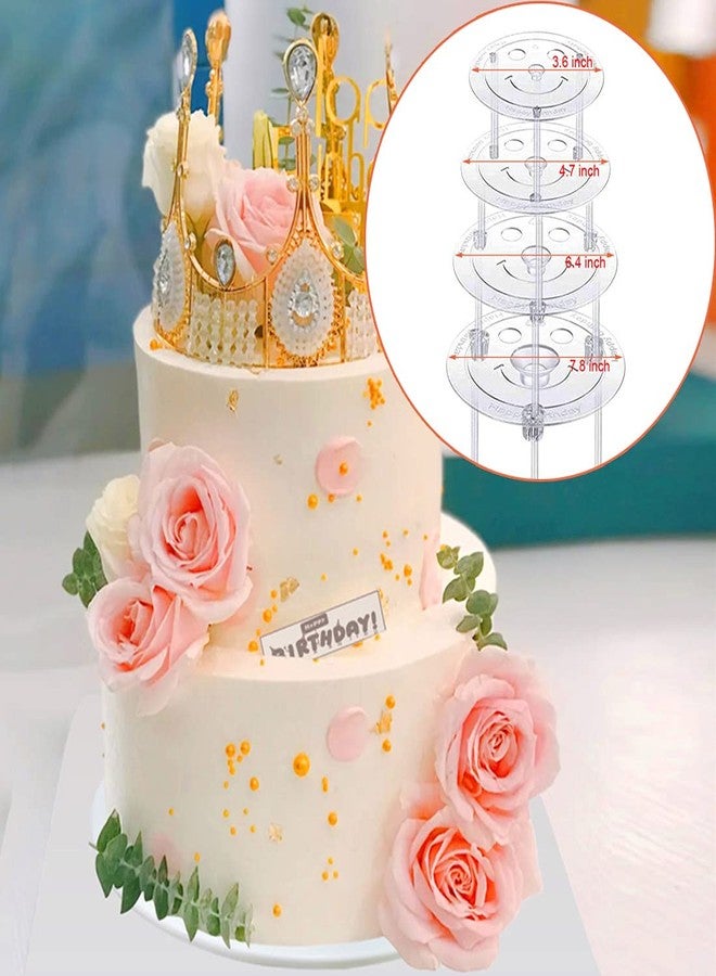 Jtuxcke 20 Plastic Cake Sticks Support Rods and 12 Clear Cake Stacking Dowels with 4 Cake Separator Board for 4, 6, 8, 10 Inch Cakes and 3 Pieces Cake Scrapers-Plastic Cake Dowel Rods Set - Image 2