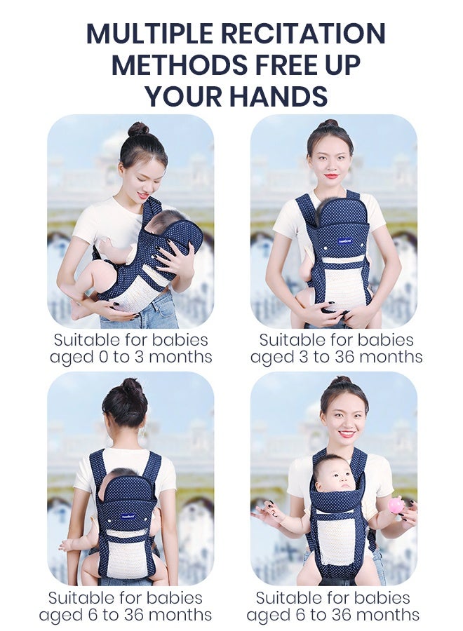 أيلا حامل لفات الطفل القابلة للضبط، حامل أمامي مريح مواجهة/خلفية مع جيب تخزين الأساسيات للمولود من 0-15 كجم، حجم واحد يناسب الجميع - Image 5