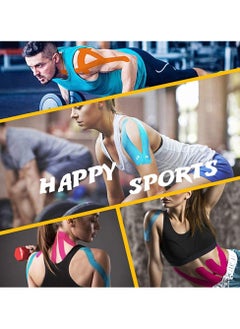 GNAFOTU Kinesiology Tape, Muscle Tape Therapeutic & Hypoallergenic Sports Strapping Tape, Breathable and Waterproof Adhesive for Sports & Injury Recovery for Gym Fitness Running Tennis Swimming Football 3 rolls, 5m each  - Image 3