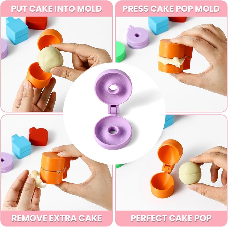 MITCHENIFY 2 PCS Donut Cake Pop Mold Shapes Press Set, 3D Printed Cake Pop Cutter and Pusher, Baking Tools Accessories for Home Baking, Birthday Parties, Wedding Desserts - Image 5