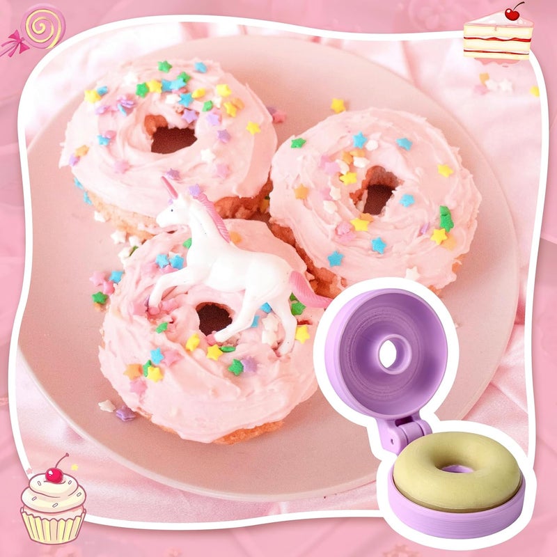 MITCHENIFY 2 PCS Donut Cake Pop Mold Shapes Press Set, 3D Printed Cake Pop Cutter and Pusher, Baking Tools Accessories for Home Baking, Birthday Parties, Wedding Desserts - Image 2