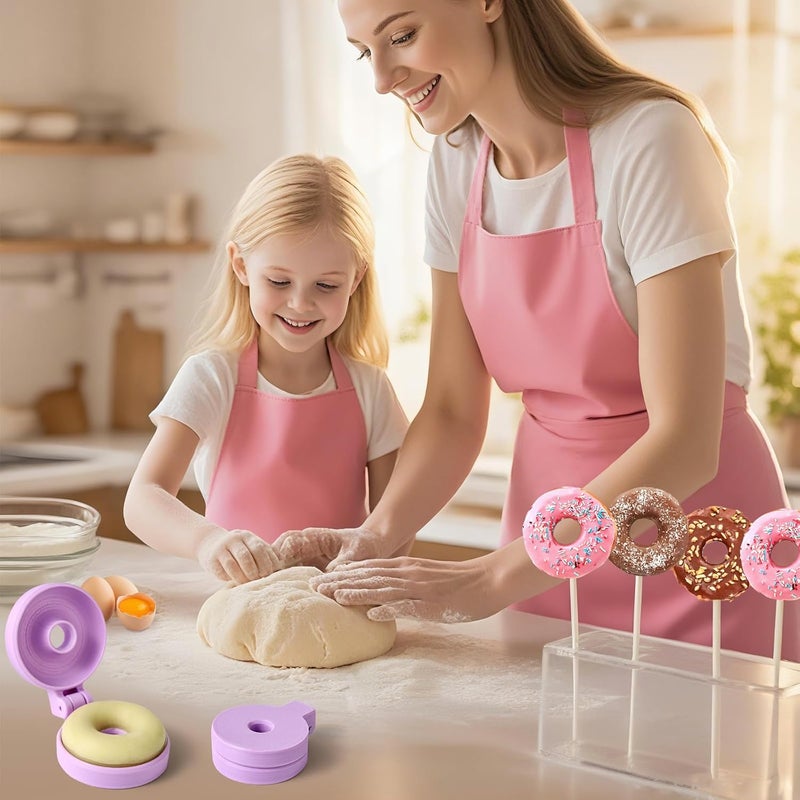 MITCHENIFY 2 PCS Donut Cake Pop Mold Shapes Press Set, 3D Printed Cake Pop Cutter and Pusher, Baking Tools Accessories for Home Baking, Birthday Parties, Wedding Desserts - Image 4