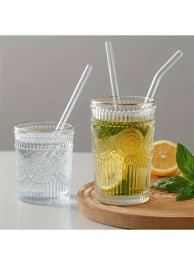 Set of 4/8 Reusable High Borosilicate Glass Straws – Heat-Resistant, Transparent, BPA-Free, Perfect for Smoothies, Juice & Tea, Dishwasher Safe, Ideal for Daily Use & Festive Celebrations. - Image 4