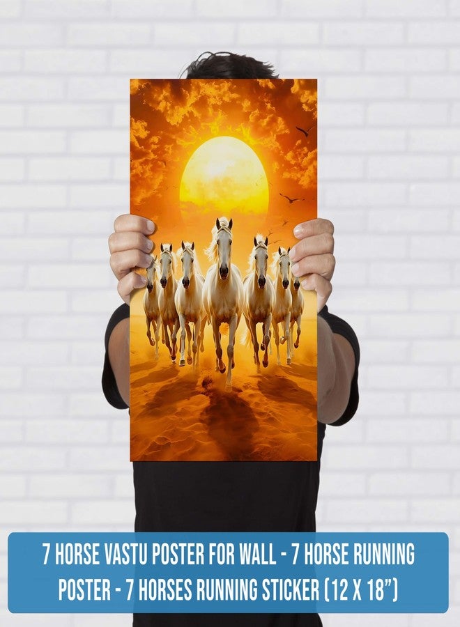 Roostaflag 7 Horses Energy Poster for Home Decor | 7 Running Horses Painting Vastu Posters | 7 Horses Wall Poster | 7 Horse Poster Big Size | 7 Horses Wall Decor Posters for Office, Living Room - Image 2
