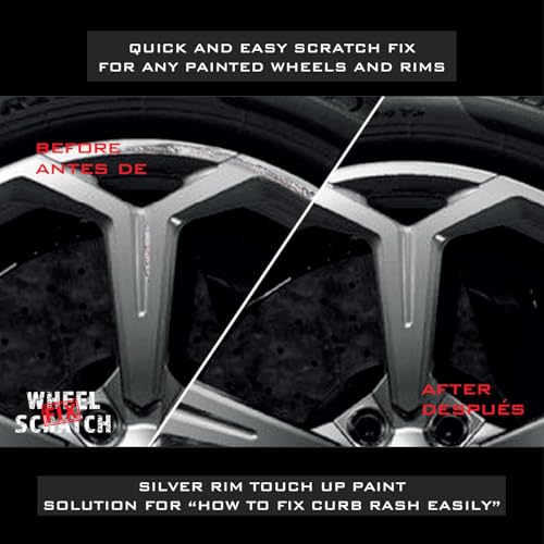 Wheel Scratch Fix Silver Rim Touch Up Paint Kit, Car Wheel Scratch Repair Kit, Wheel Touch Up Paint Pen, curb rim repair kit, curb rash repair Kit, Universal Rim Alloy Wheel Paint Color Black, Silver, Gray (Light Silver) - Image 2