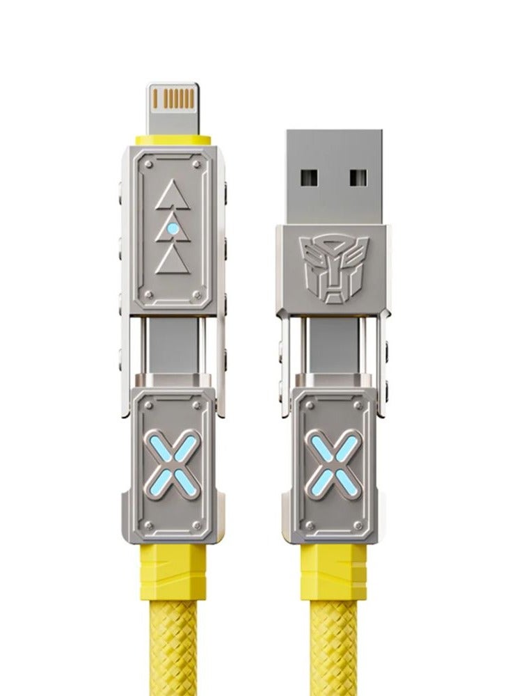 TRANSFORMERS 4-in-1 Zinc Alloy Fast Charging Cable, PD240W Transformers Multi-Device Charger USB to Type- C & Lightning and Type-C to Type-C & Lightning Durable Nylon Braided Cord TF-A12 for iPhone, Samsung, Laptop & More - Image 2