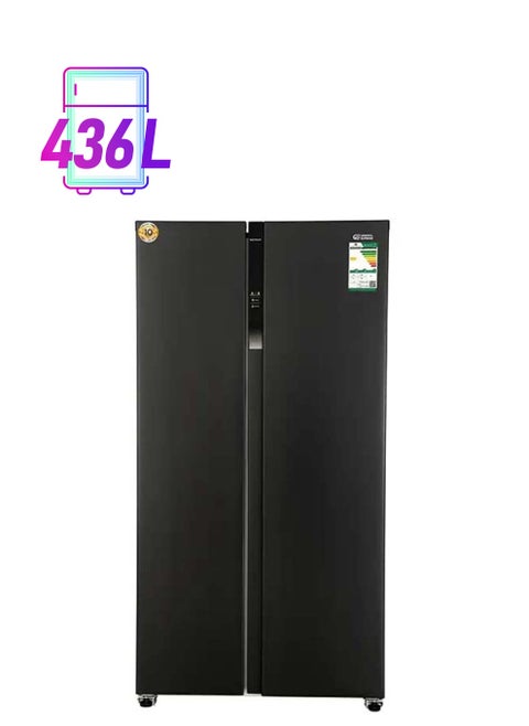General Supreme, Two Door Cabinet Refrigerator (15.4 ft, 436 L), Inverter, Black Steel