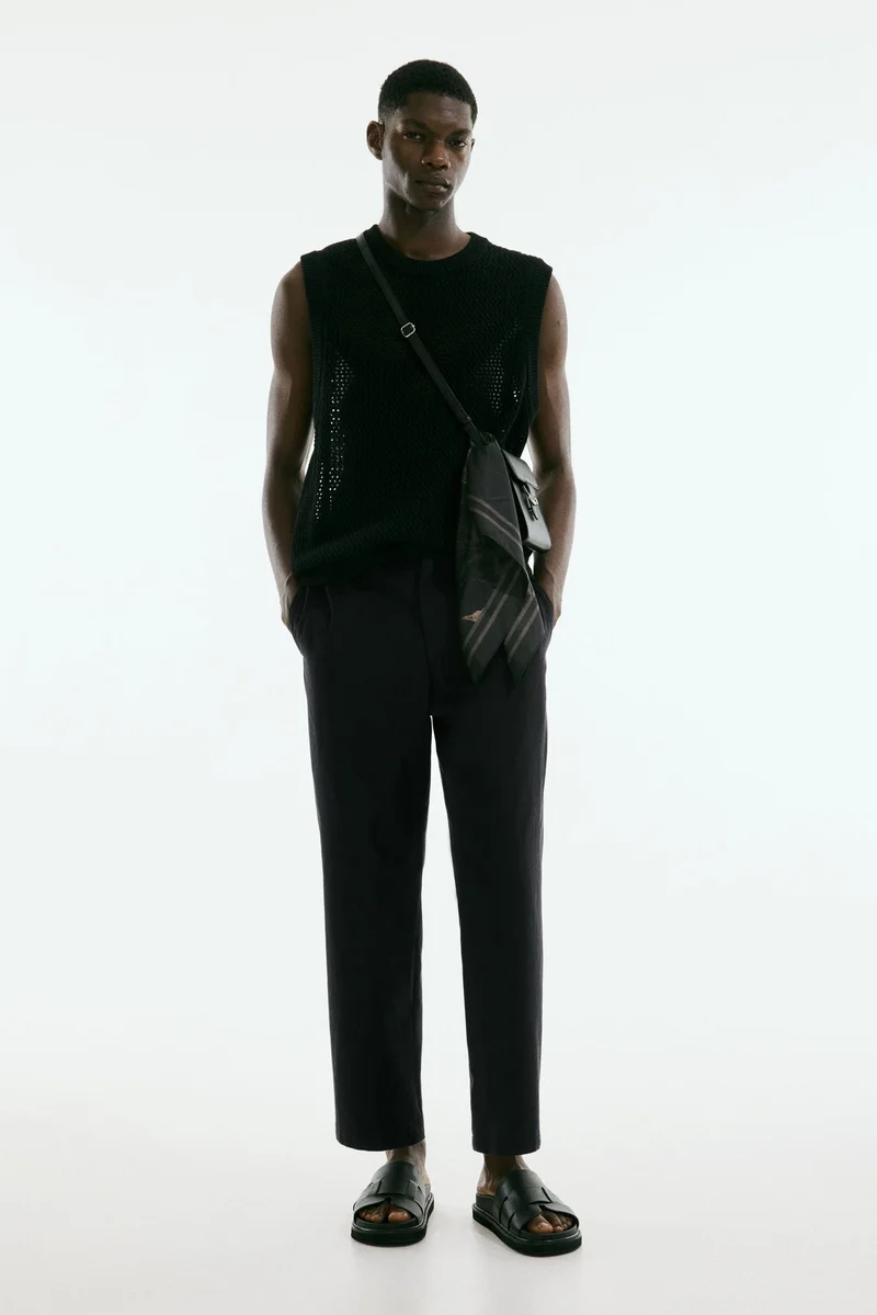 H&M Relaxed Fit cotton-blend twill trousers