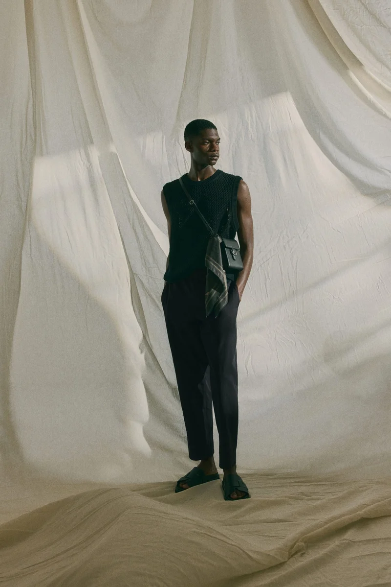 H&M Relaxed Fit cotton-blend twill trousers