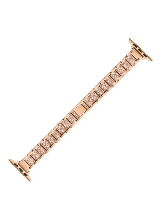 NIBEMINENT Ethnic Replacement Watchband for Apple Watch Series 1/2/3/4/5/6/7/SE 38/40/41mm Rose Gold - Image 2
