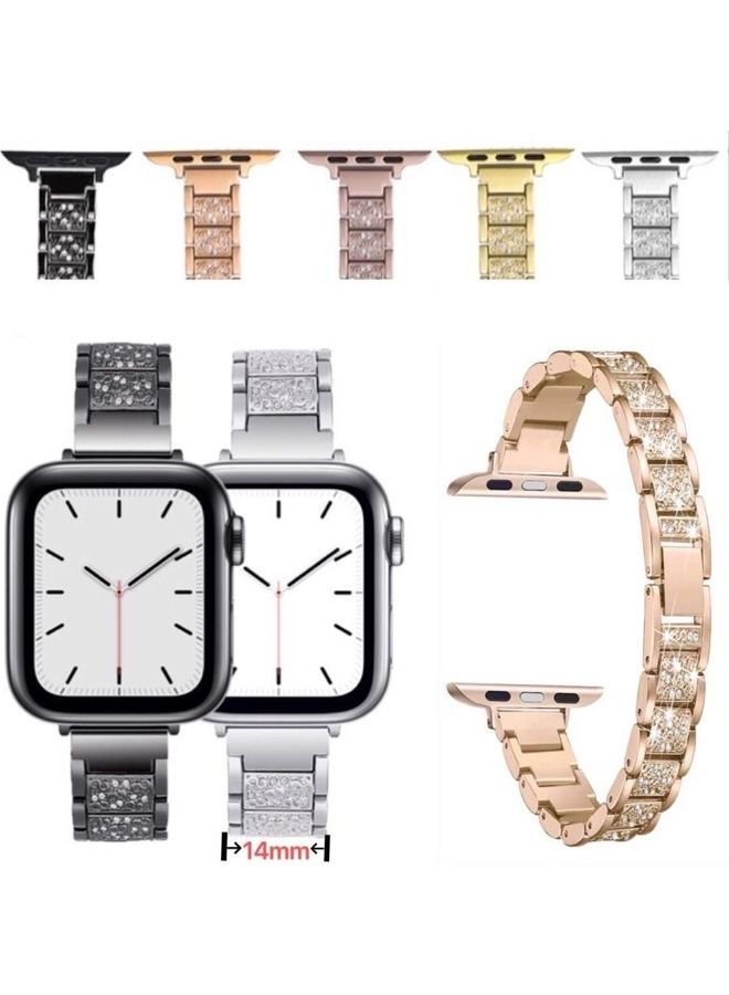 NIBEMINENT Ethnic Replacement Watchband for Apple Watch Series 1/2/3/4/5/6/7/SE 38/40/41mm Rose Gold - Image 5