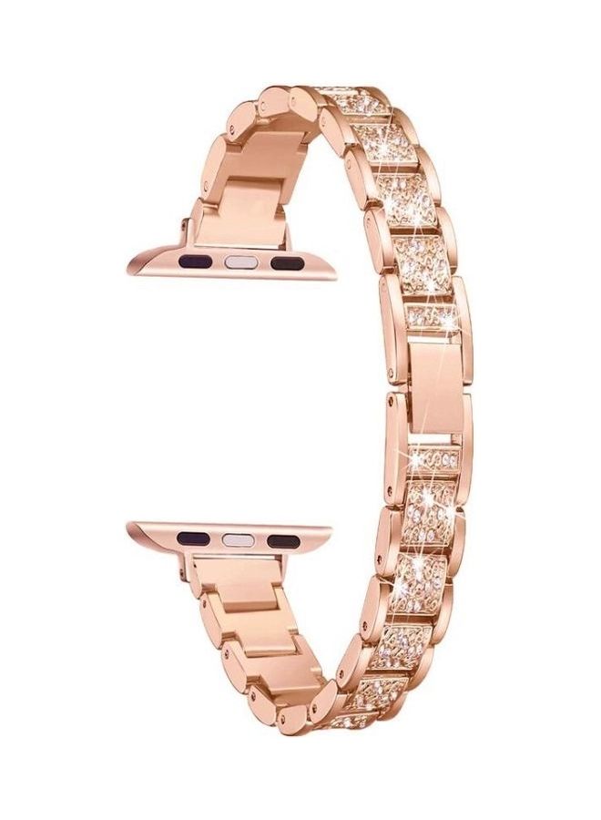NIBEMINENT Ethnic Replacement Watchband for Apple Watch Series 1/2/3/4/5/6/7/SE 38/40/41mm Rose Gold - Image 1