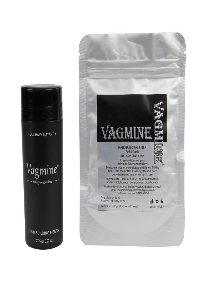 VAGMINE ألياف فاجماين لتكثيف الشعر (شعر كثيف فوريًا) - عبوة إعادة تعبئة - بني داكن - 28 غرام - Image 1