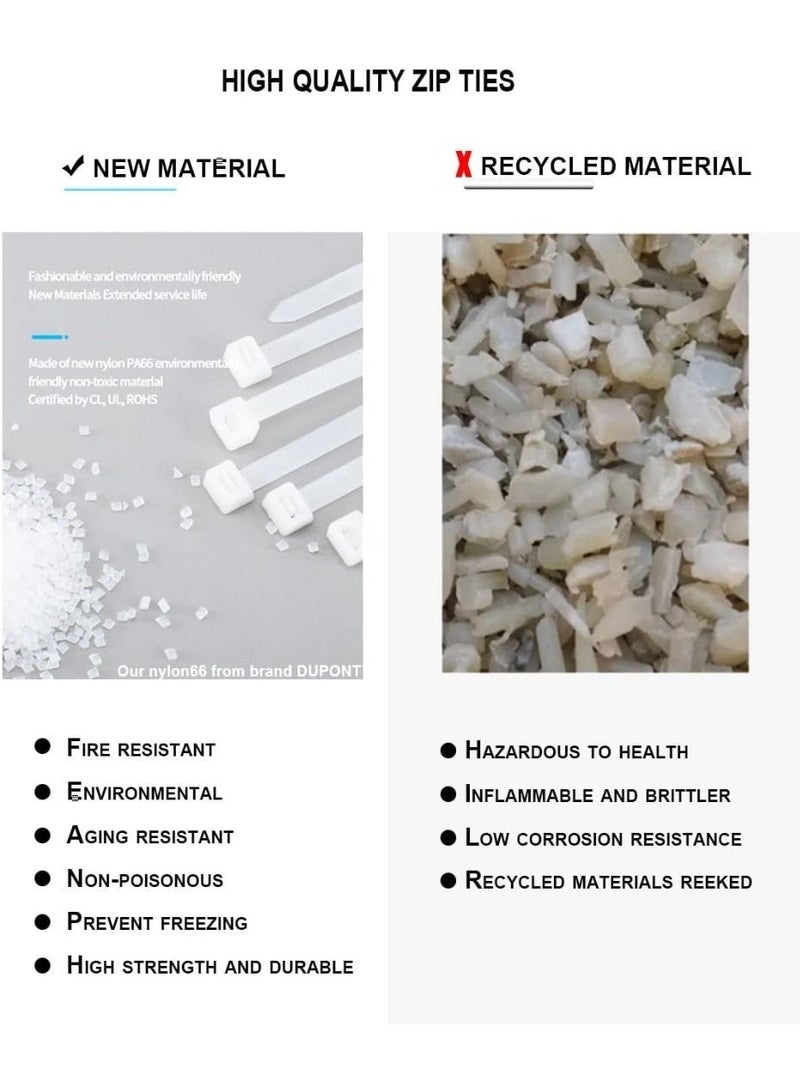 فكسر أربطة كابلات من النايلون الأسود مقاس 4.8 × 350 مم - أربطة بسحاب ذاتية الغلق شديدة التحمل ومقاومة للأشعة فوق البنفسجية (100 قطعة) - Image 4