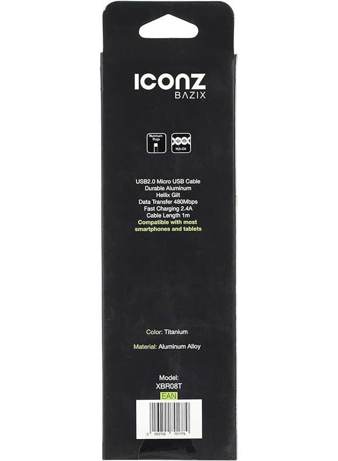 إيكونز كابل USB صغير من الألومنيوم من القماش 2.4 أمبير - Image 2
