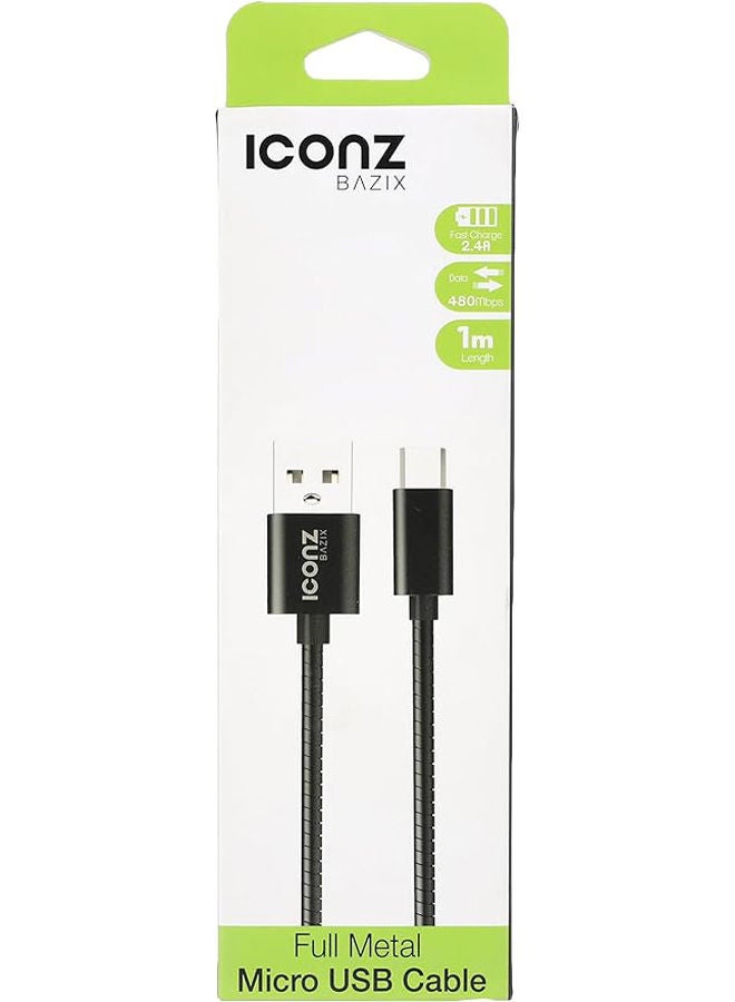 إيكونز كابل USB صغير من الألومنيوم من القماش 2.4 أمبير - Image 3