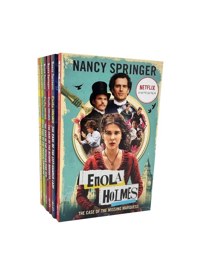 Enola Holmes Mystery Series 6 Books Collection Set (The Case of the Missing Marquess, The Case of the Peculiar Pink Fan, Case of the Left-Handed Lady & More)