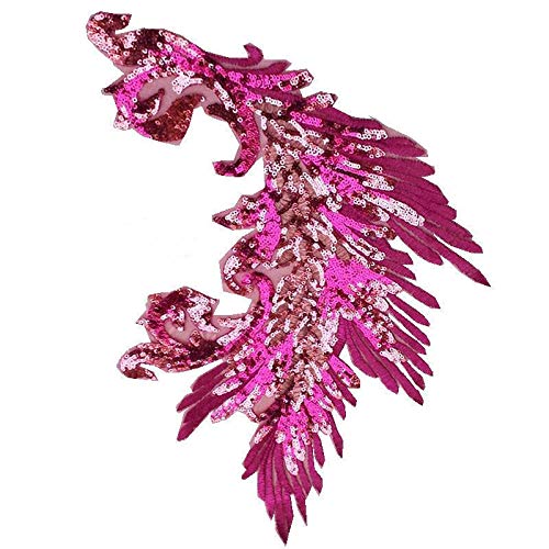 FEEPOP 1Pcs/Exquisite Sequined Peacock Embroidery Cloth Affixed No Glue DIY Clothing (Color B) - Image 1