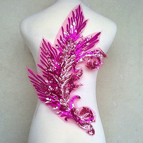 FEEPOP 1Pcs/Exquisite Sequined Peacock Embroidery Cloth Affixed No Glue DIY Clothing (Color B) - Image 2