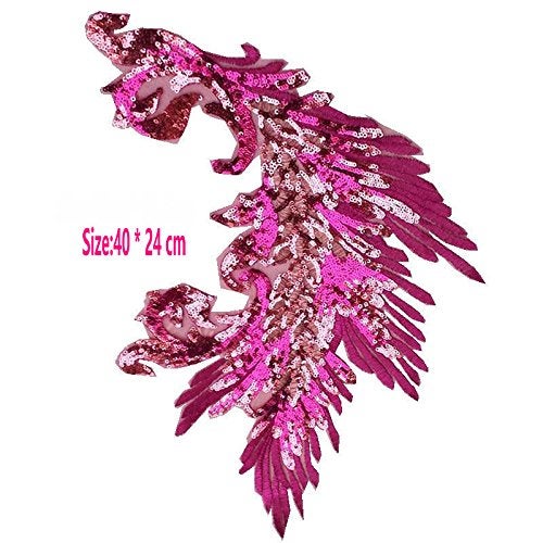 FEEPOP 1Pcs/Exquisite Sequined Peacock Embroidery Cloth Affixed No Glue DIY Clothing (Color B) - Image 4