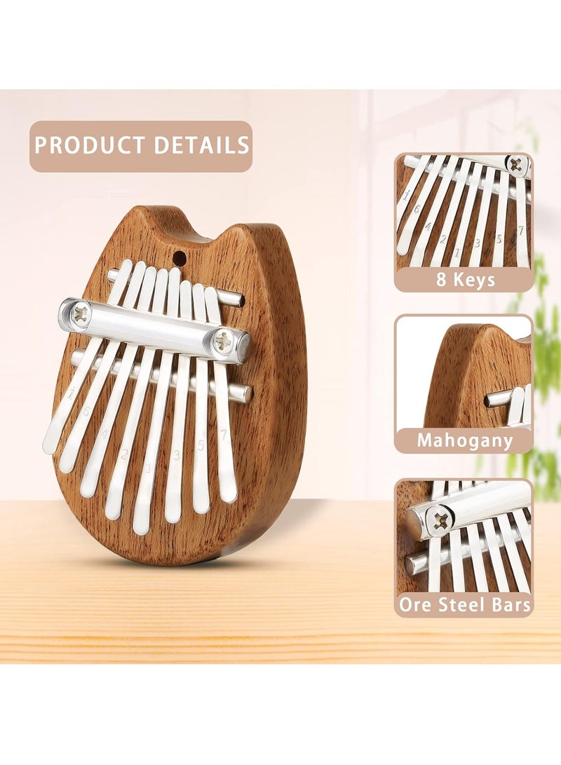 Generic 8 Keys Mini Kalimba, Finger Thumb Piano with Accessories Pendant Gift, Exquisite Finger Piano Jewelry Holiday Gift for Kids, Adults and Beginners (Cat Style)  - Image 2