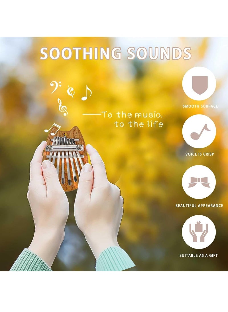 Generic 8 Keys Mini Kalimba, Finger Thumb Piano with Accessories Pendant Gift, Exquisite Finger Piano Jewelry Holiday Gift for Kids, Adults and Beginners (Cat Style)  - Image 3