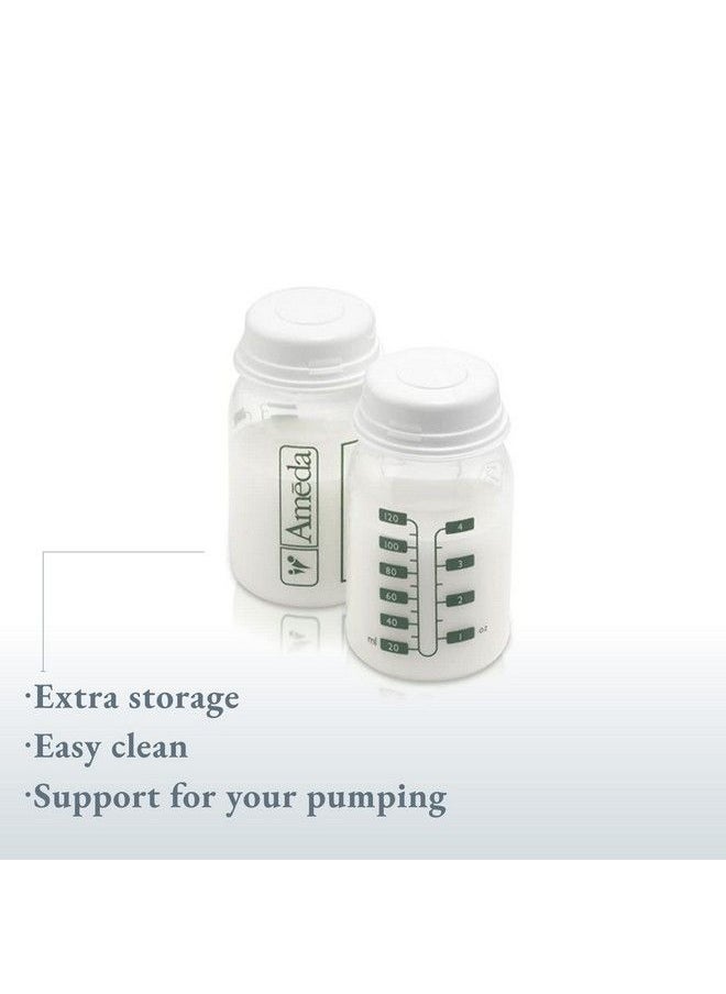 Ameda Breastmilk Storage Bottles With Lock Tight Cap 4.4 Ounce Milk Storage Containers (4 Count)  - Image 3