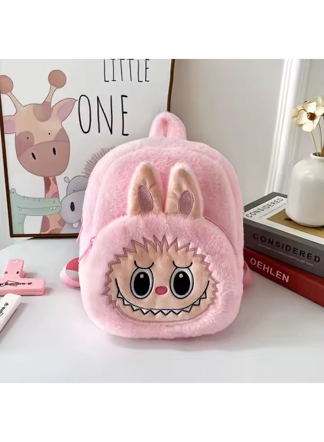 Adorable Labubu Macaron Monster Plush Backpack for Kids – Cute Cartoon 3D Kawaii Toddler Backpack, Soft & Lightweight School Bag for Boys & Girls, Adjustable Strap, Eco-Friendly Gift for Nursery, Travel & Playdates  - Image 2