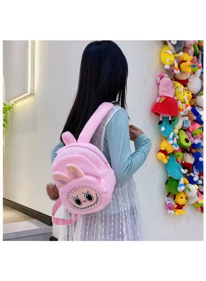 Adorable Labubu Macaron Monster Plush Backpack for Kids – Cute Cartoon 3D Kawaii Toddler Backpack, Soft & Lightweight School Bag for Boys & Girls, Adjustable Strap, Eco-Friendly Gift for Nursery, Travel & Playdates  - Image 3