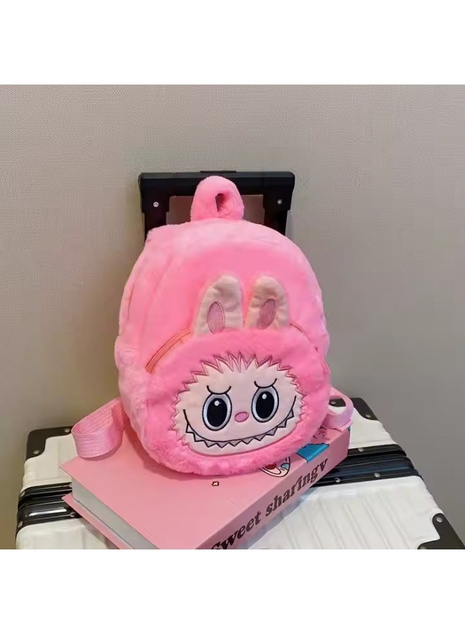 Adorable Labubu Macaron Monster Plush Backpack for Kids – Cute Cartoon 3D Kawaii Toddler Backpack, Soft & Lightweight School Bag for Boys & Girls, Adjustable Strap, Eco-Friendly Gift for Nursery, Travel & Playdates  - Image 5