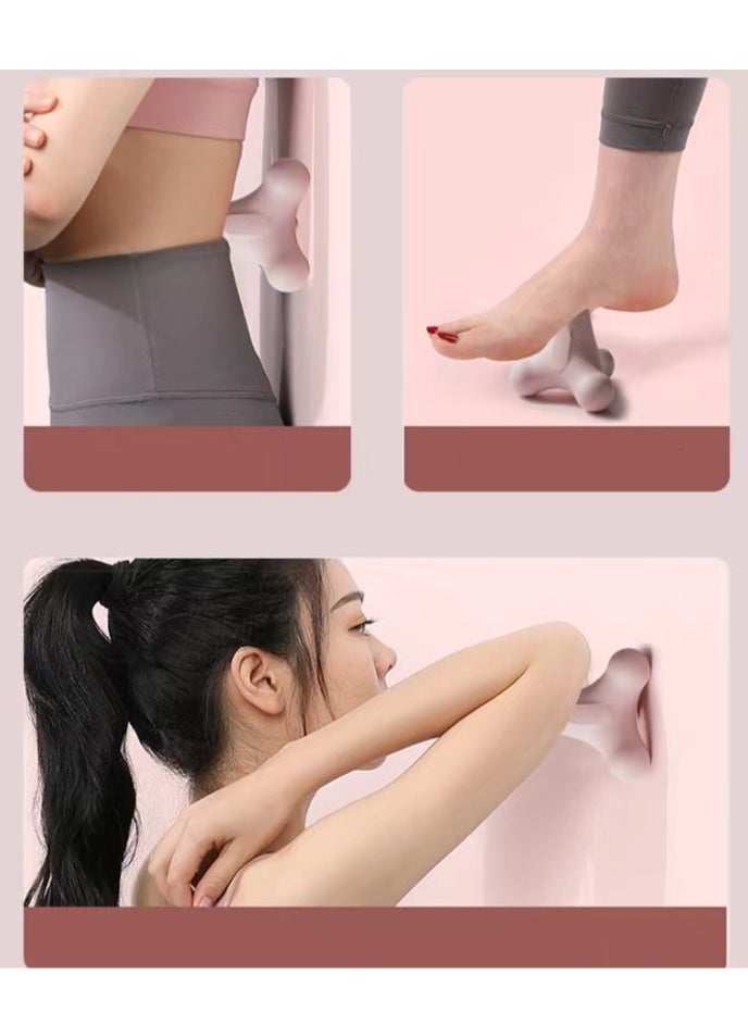 Generic 1pc Massage Fitness Massage Yoga Hand Massager Muscle Massaging Massagers for Neck and Back for Massaging Back Massager TPE Tool Pink Foot  - Image 2