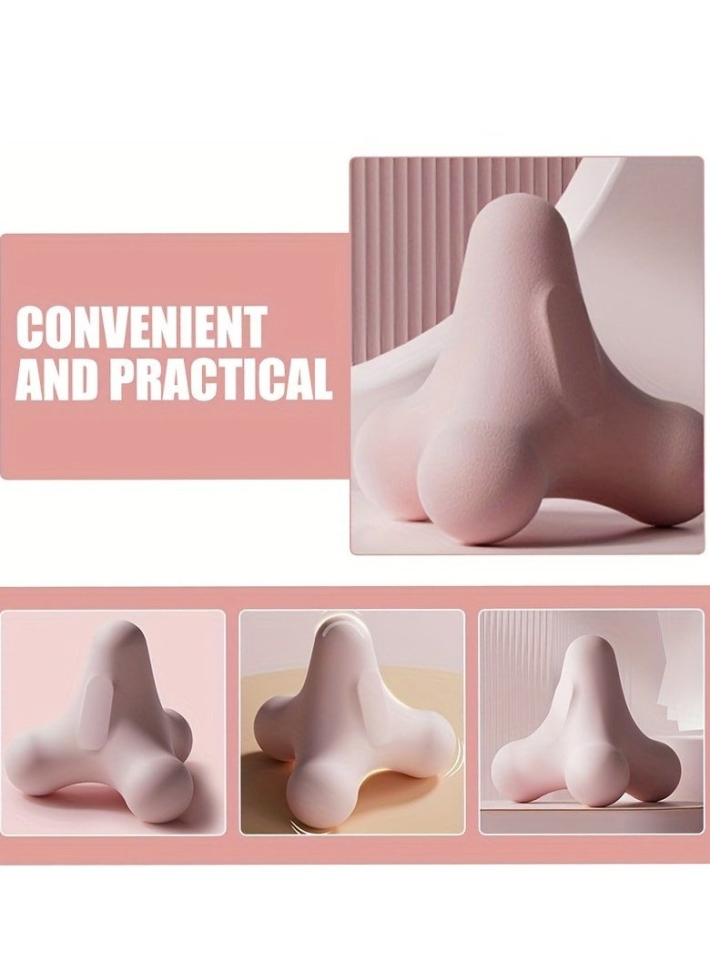 Generic 1pc Massage Fitness Massage Yoga Hand Massager Muscle Massaging Massagers for Neck and Back for Massaging Back Massager TPE Tool Pink Foot  - Image 1